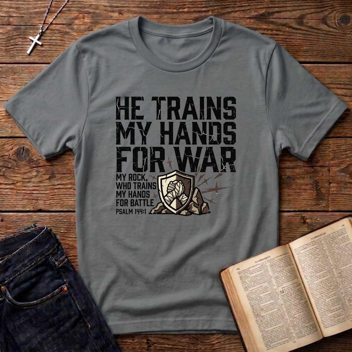 He Trains My Hands For War T-Shirt