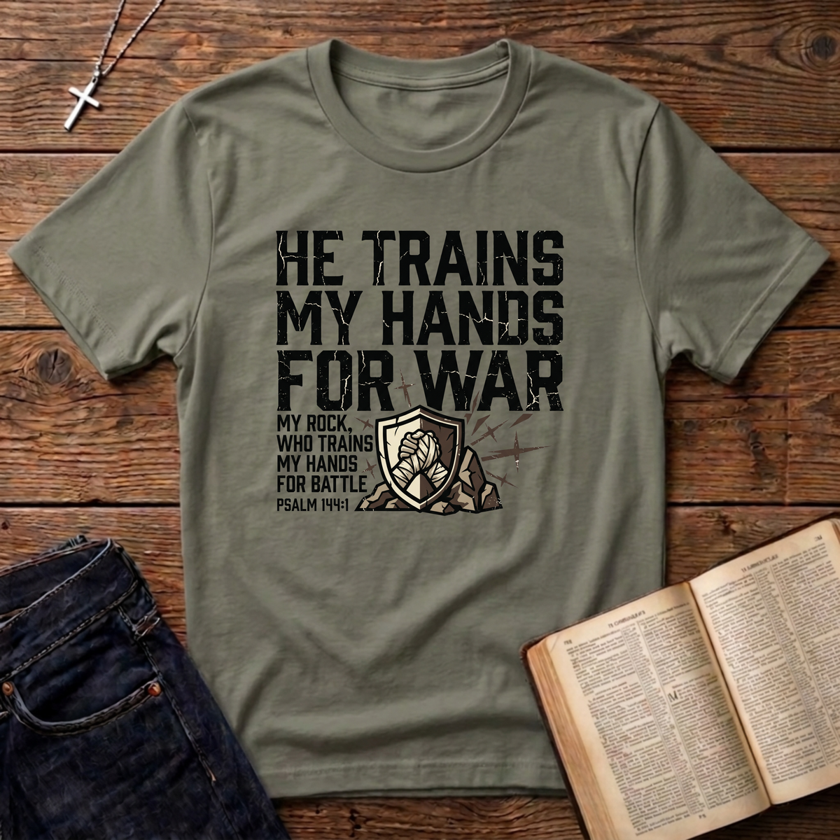 He Trains My Hands For War T-Shirt