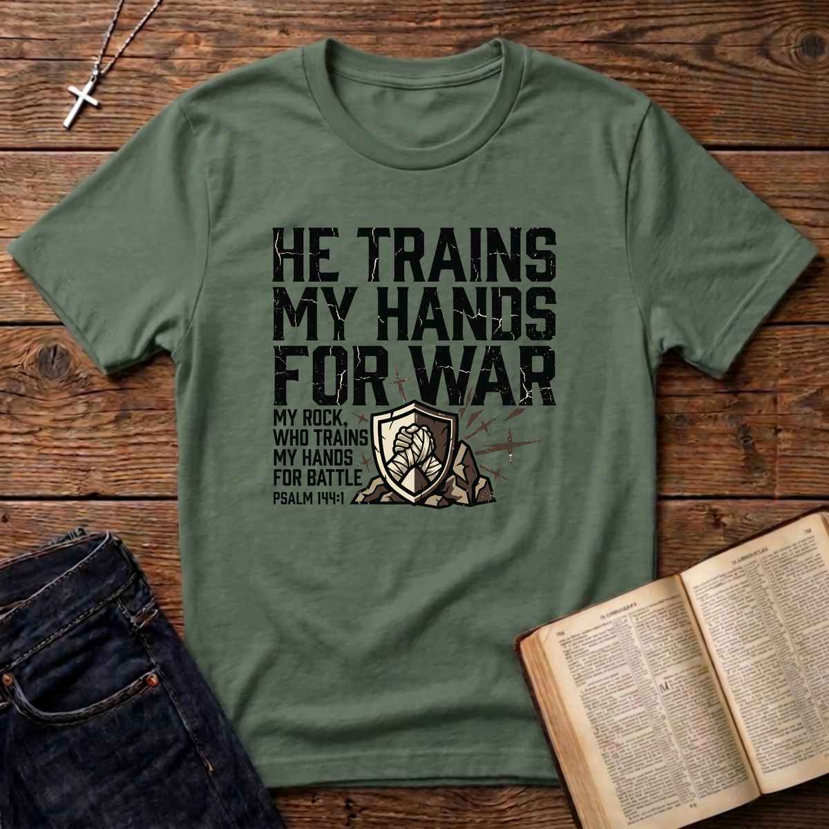 He Trains My Hands For War T-Shirt
