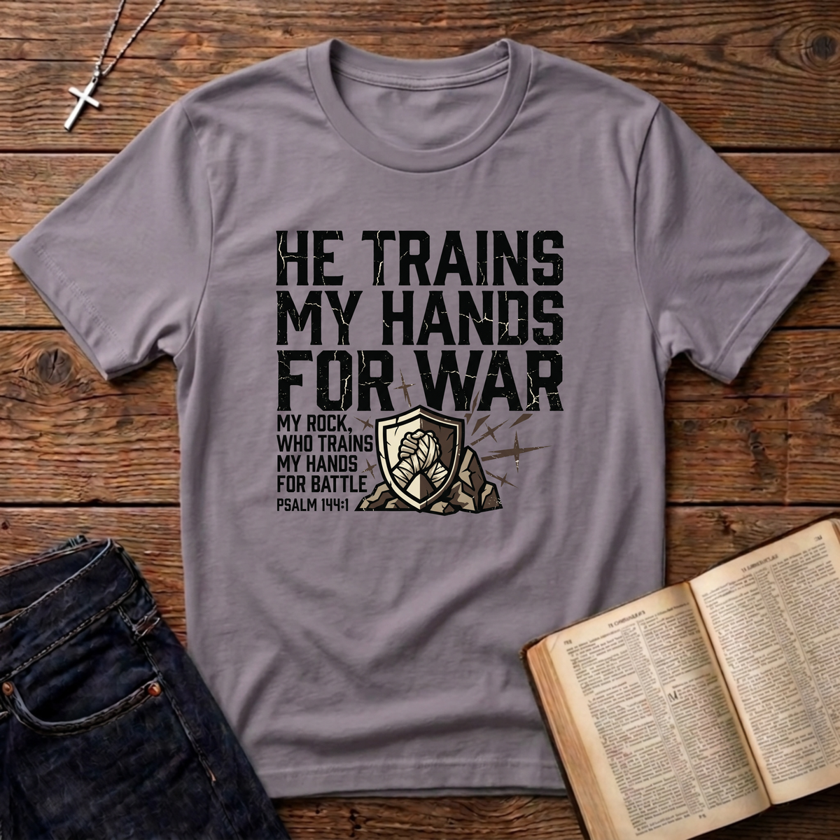 He Trains My Hands For War T-Shirt