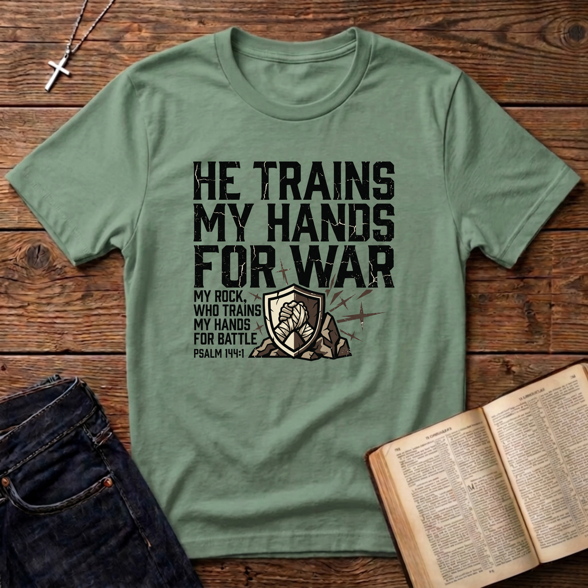 He Trains My Hands For War T-Shirt