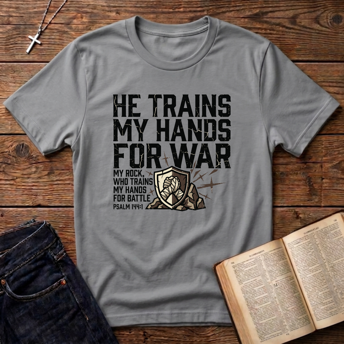 He Trains My Hands For War T-Shirt