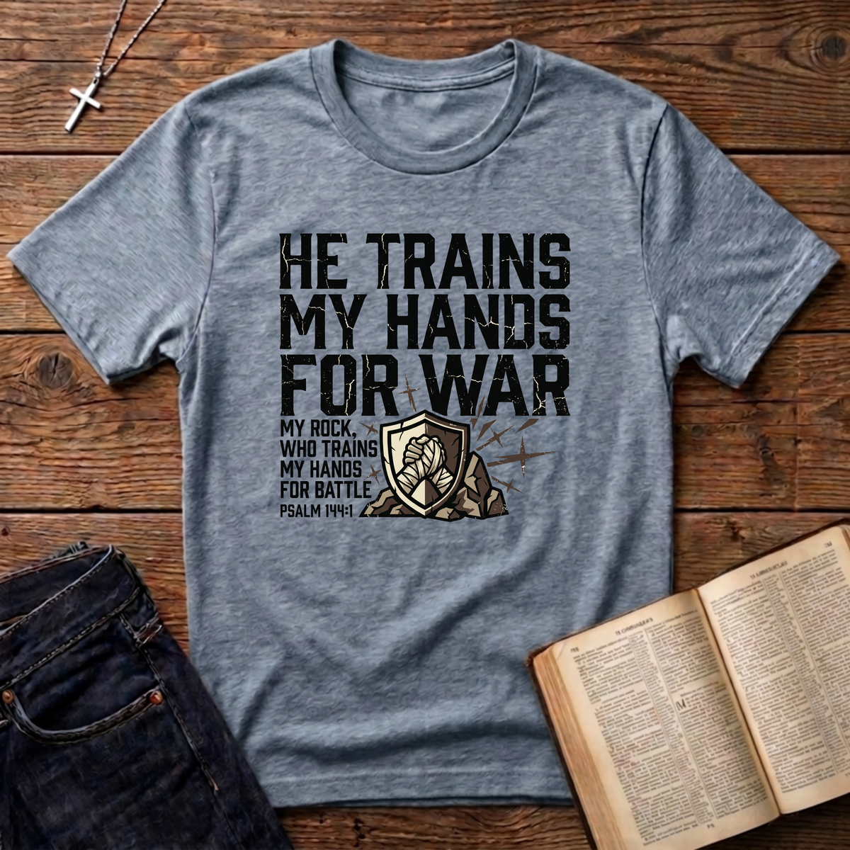 He Trains My Hands For War T-Shirt