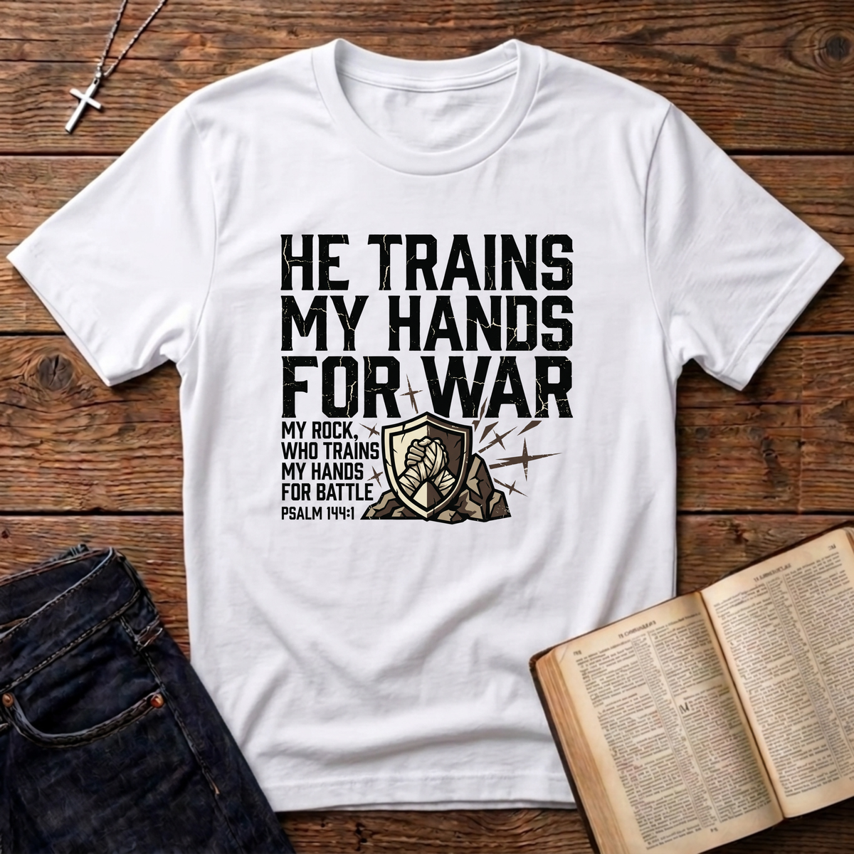He Trains My Hands For War T-Shirt